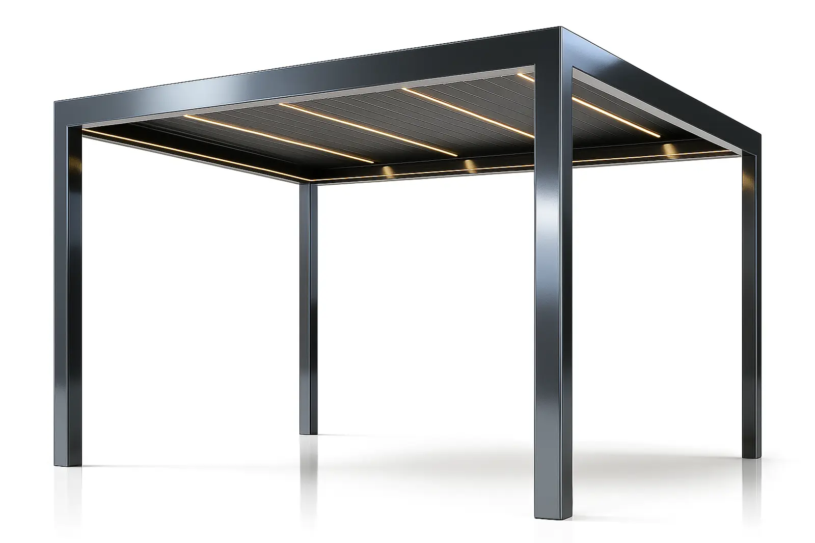 Bioclimatic Pergola Deluxe 2.0, alumínium, LED meleg fény, antracit szürke, 3x4m