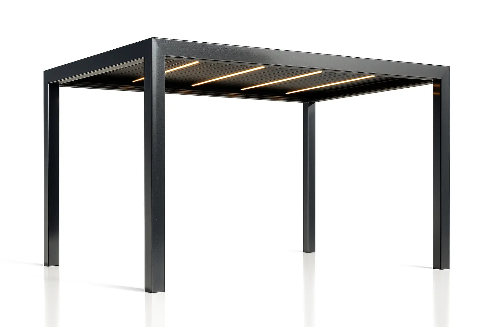 Bioclimatic Pergola Deluxe 2.0, alumínium, LED meleg fény, antracit szürke, 4x4m
