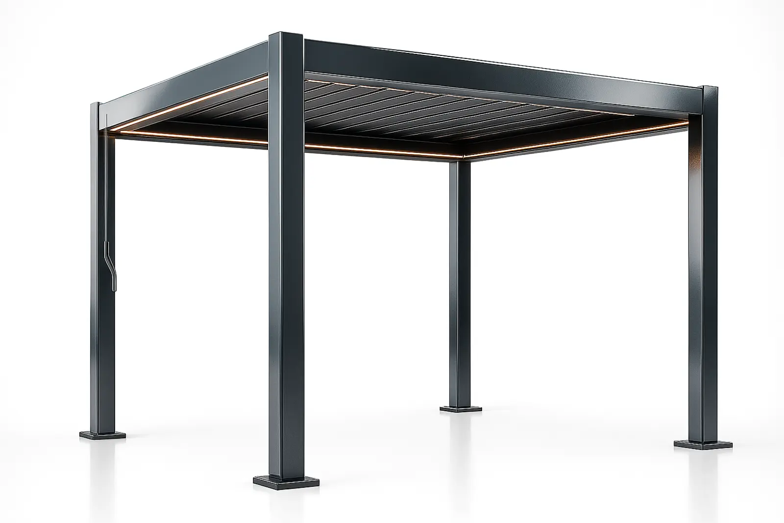 Bioklimatikus Pergola X 2.0, alumínium, LED meleg fény, antracit szürke, 3x4m