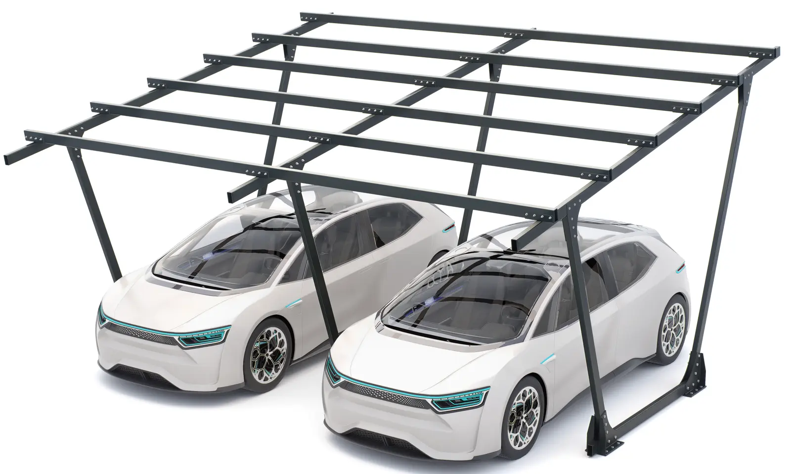 Structure de l'abri de voiture - Modèle 02 (2 places)