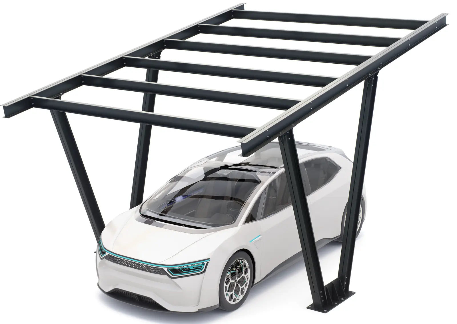 Structura metalica carport auto, 1 loc, model 06